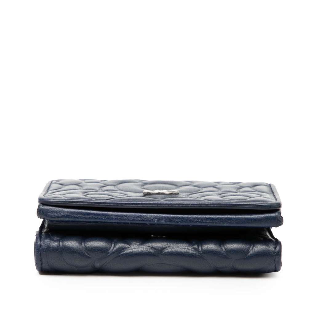 Chanel CC Embossed Goatskin Camellia Trifold Compact Wallet - 3