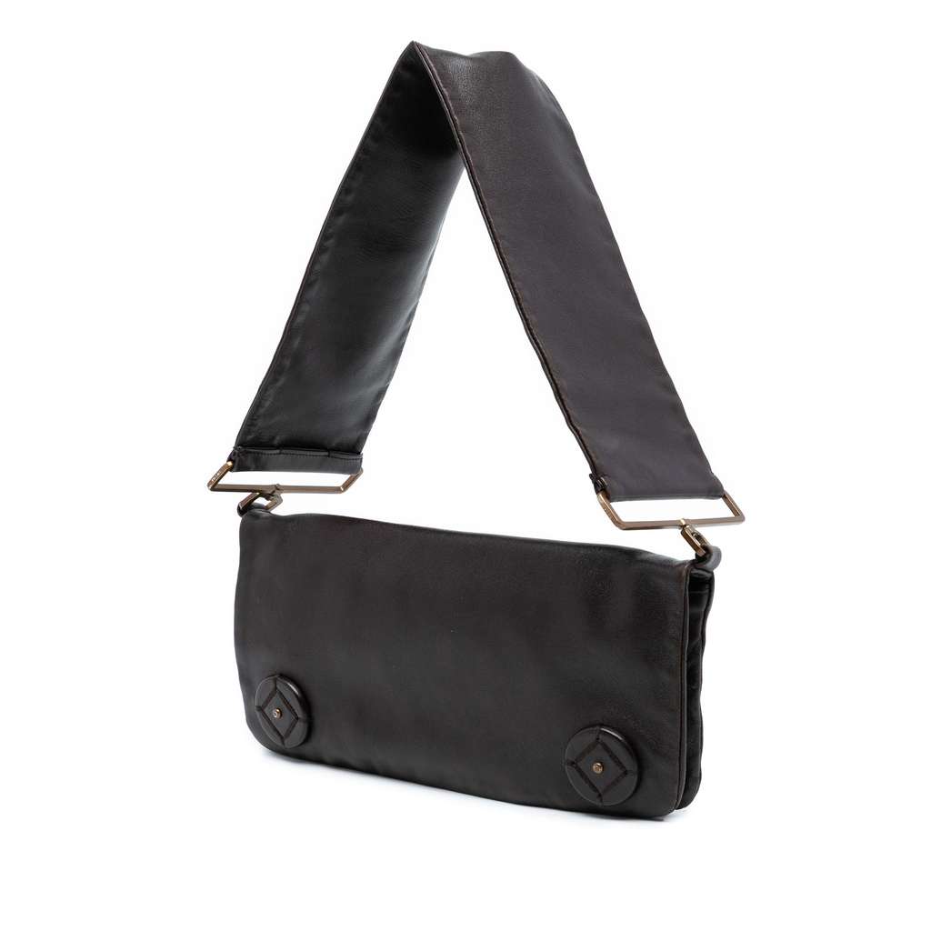 Prada Leather Fold Over Shoulder Bag - 2