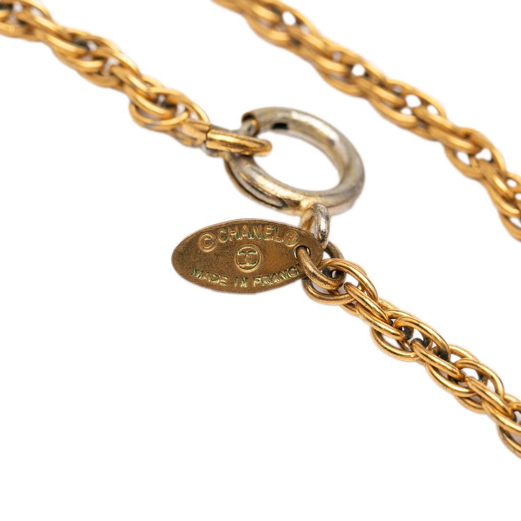 Chanel Gold Plated CC Pendant Necklace - 4