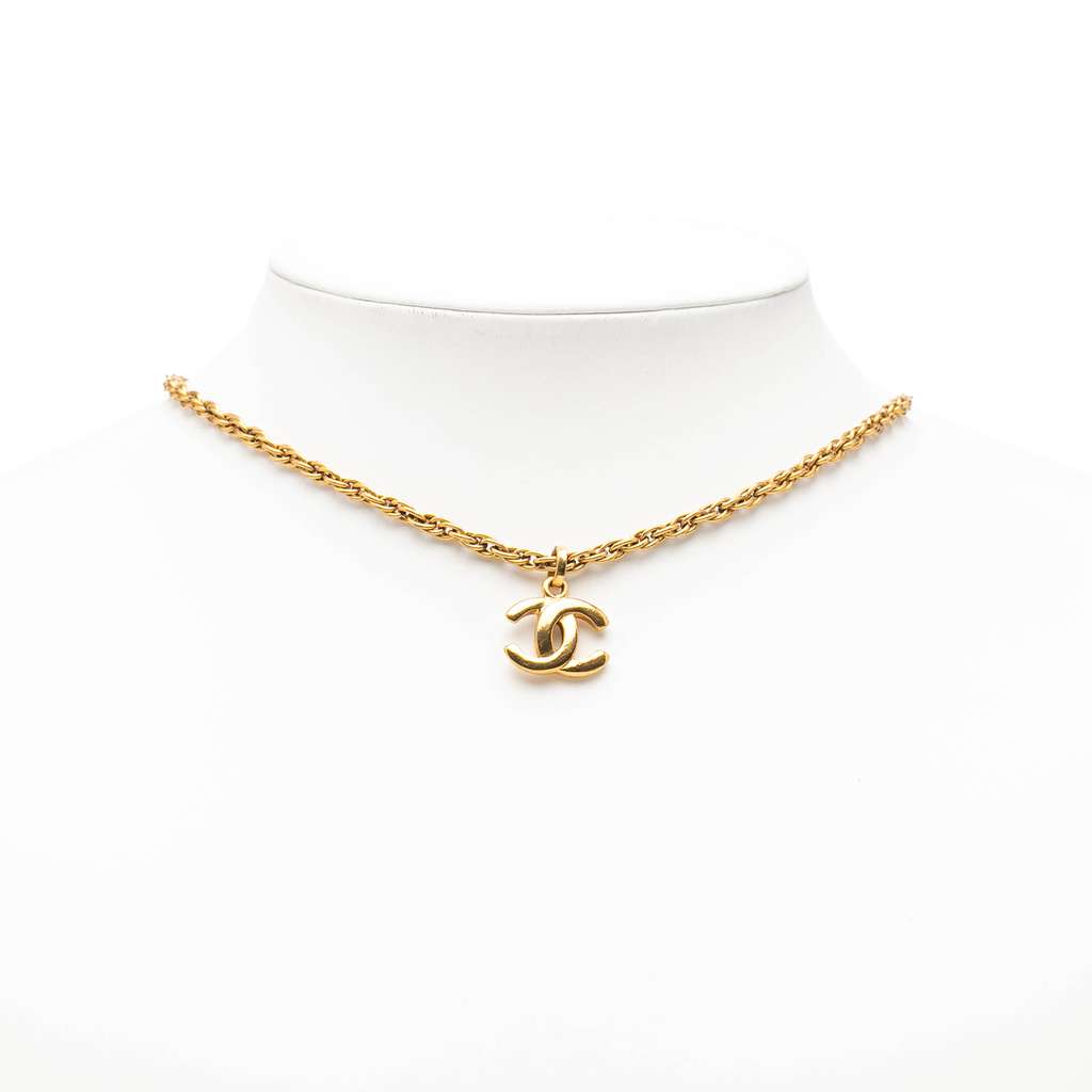 Chanel Gold Plated CC Pendant Necklace - 5