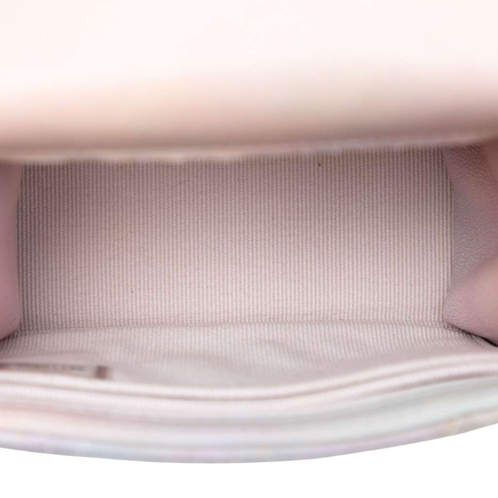 Chanel CC Quilted Lambskin Ombre Top Handle Flap Clutch With Chain - 4