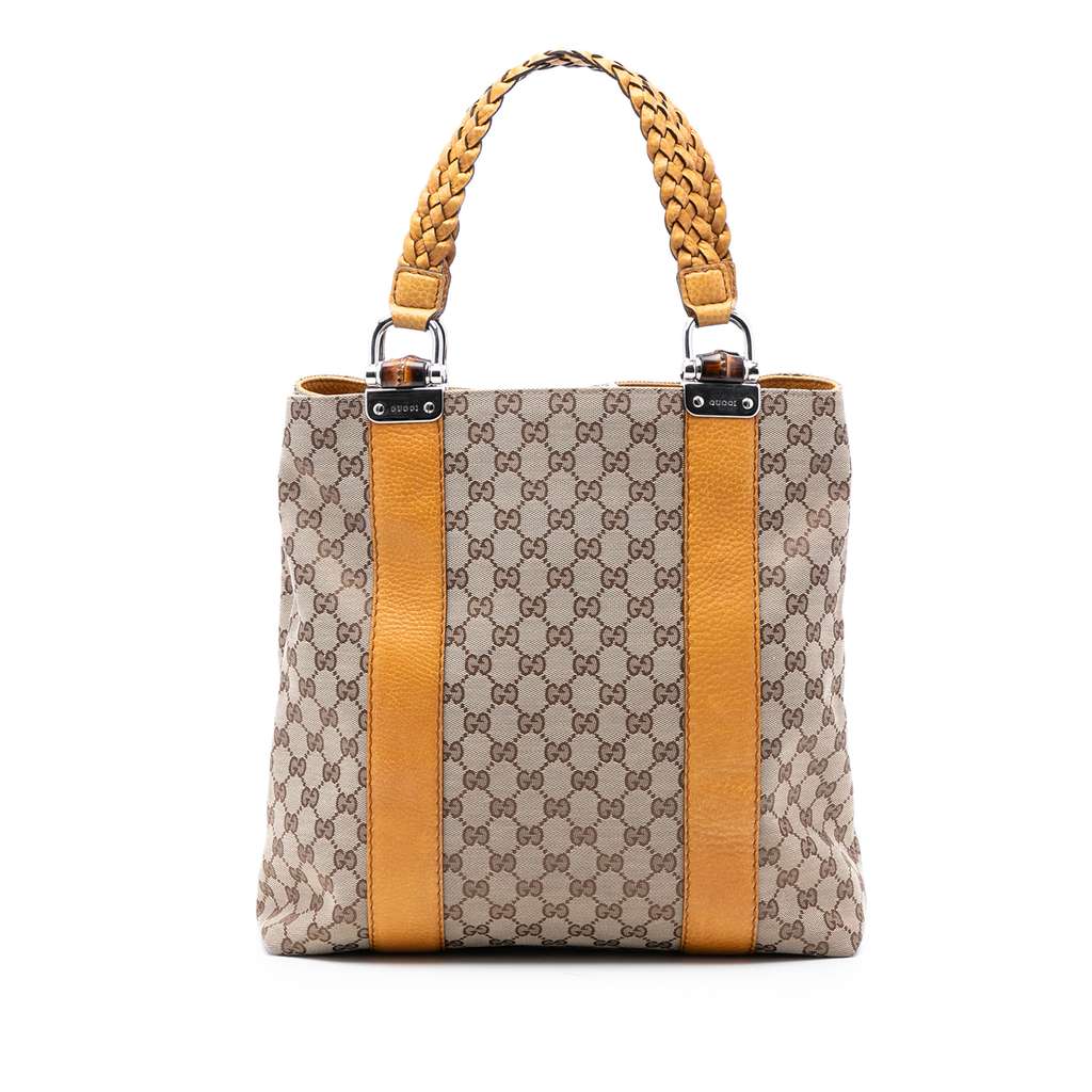 Gucci Large GG Canvas Bamboo Libeccio Tote