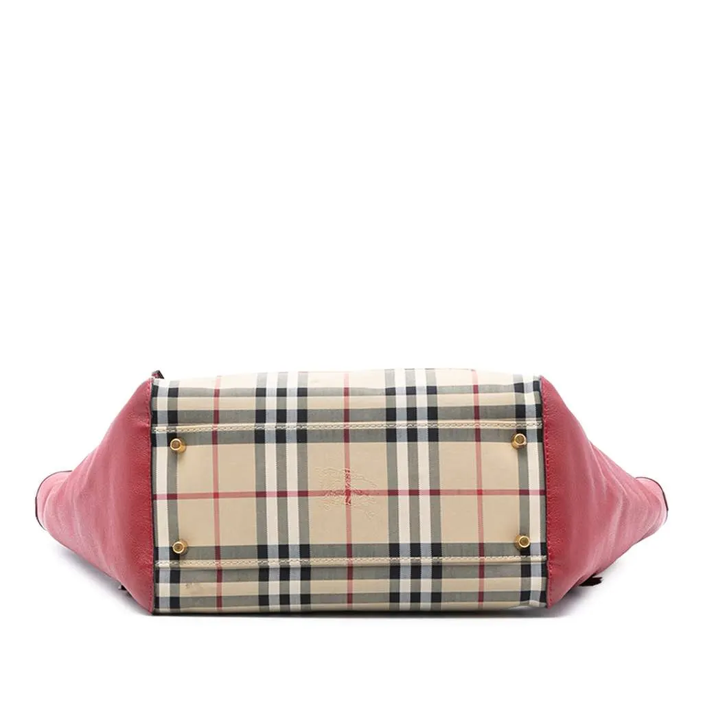 Burberry Small Haymarket Check Canvas and Leather Canterbury Tote Brown Canvas Very good - Inside View