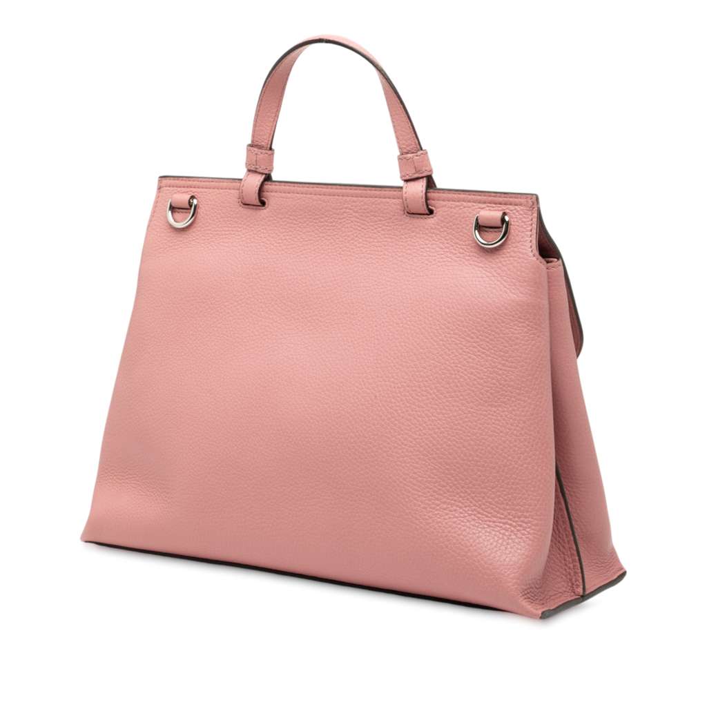 Gucci Medium Leather Bamboo Daily Satchel - 2