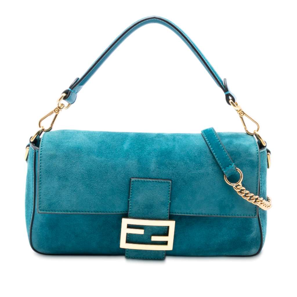 Fendi Medium Suede Baguette Satchel
