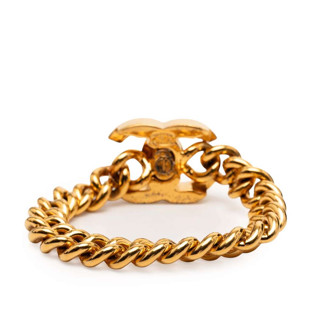 Chanel Gold Plated CC Turn Lock Bracelet - 3