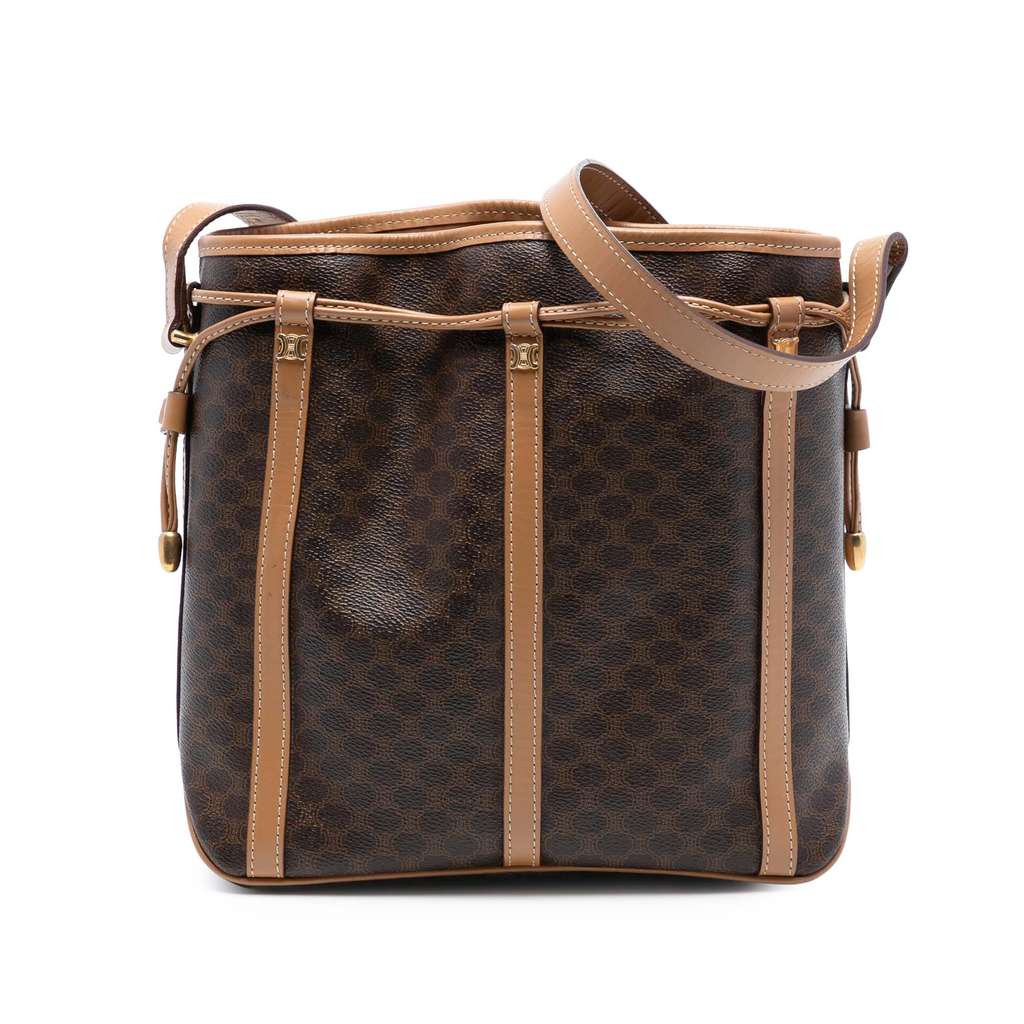 Celine Macadam Coated Canvas Drawstring Crossbody