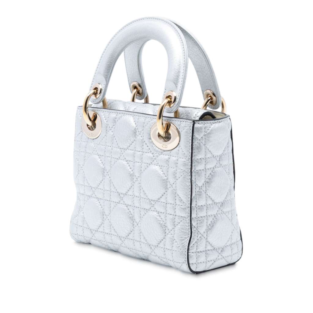 Dior Mini Metallic Lambskin Cannage Lady Dior - 2