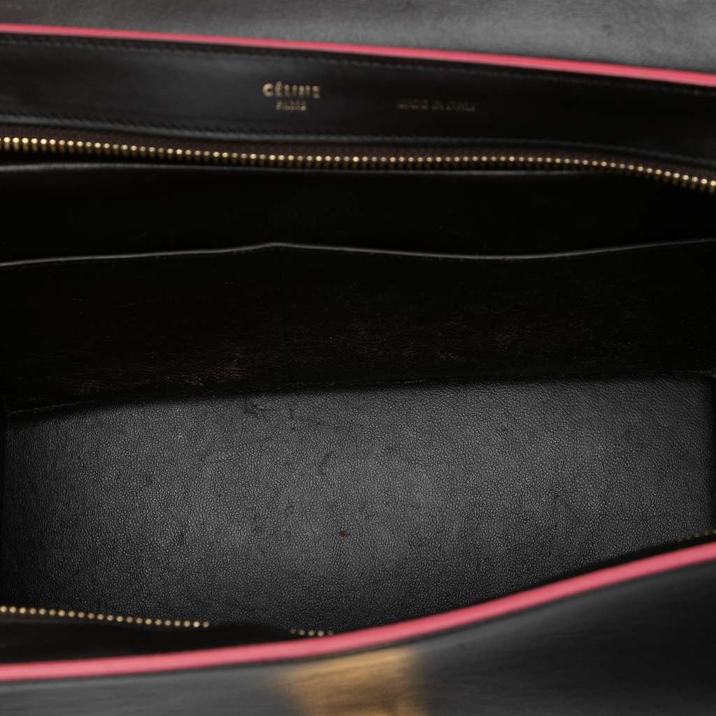 Celine Small Tricolor Calfskin and Suede Trapeze Satchel - 4