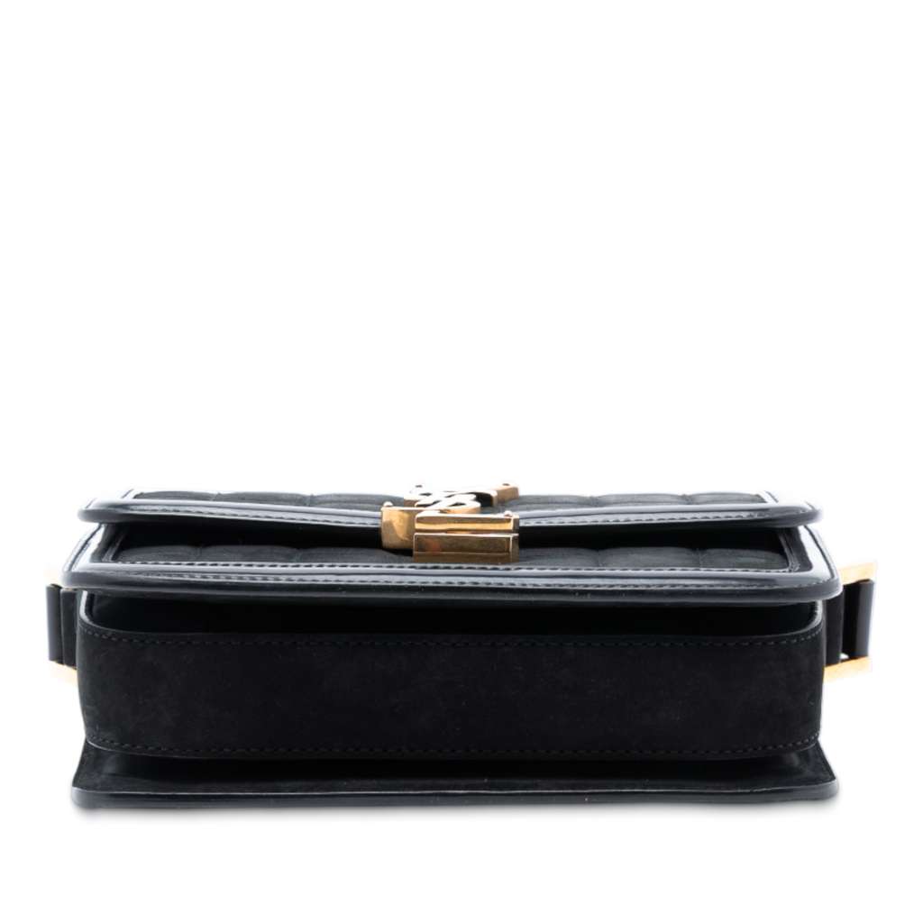 Saint Laurent Small Quilted Suede Solferino Satchel In Box - 3