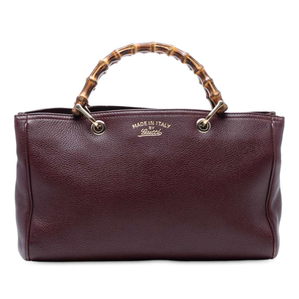 Gucci Medium Calfskin Bamboo Shopper Satchel