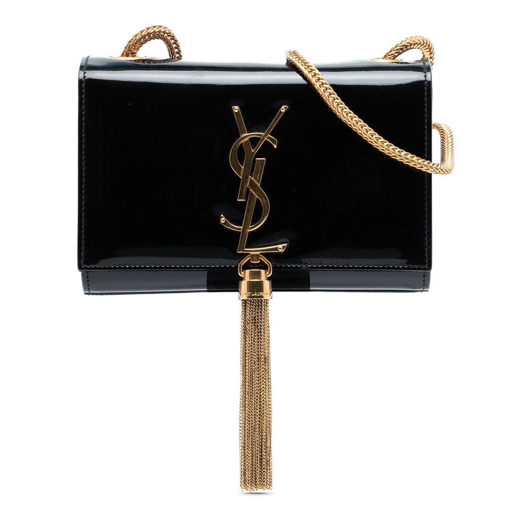 Saint Laurent Small Patent Monogram Kate Tassel Crossbody