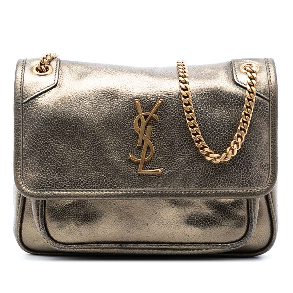 Saint Laurent Baby Metallic Calfskin Niki Shoulder Bag