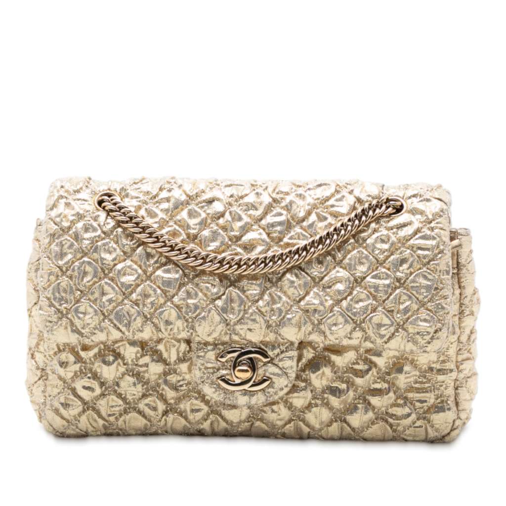 Chanel Small Classic Metallic Lame Bijoux Chain Double Flap