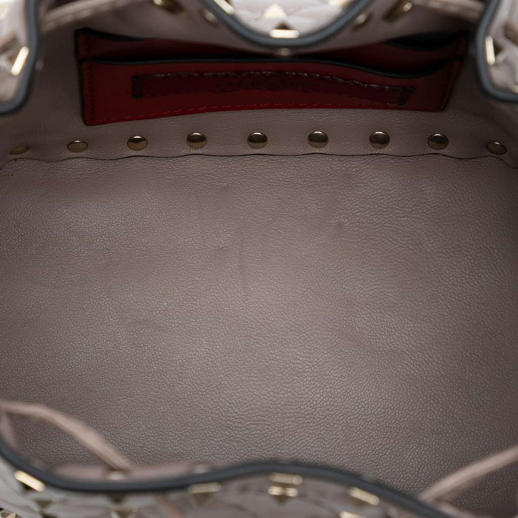 Valentino Small Leather Rockstud Spike Bucket Bag - 4