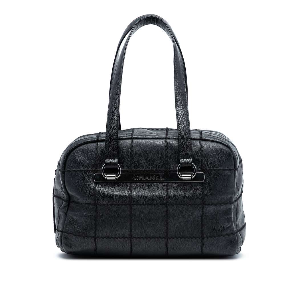 Chanel Choco Bar Caviar LAX Bowler Bag