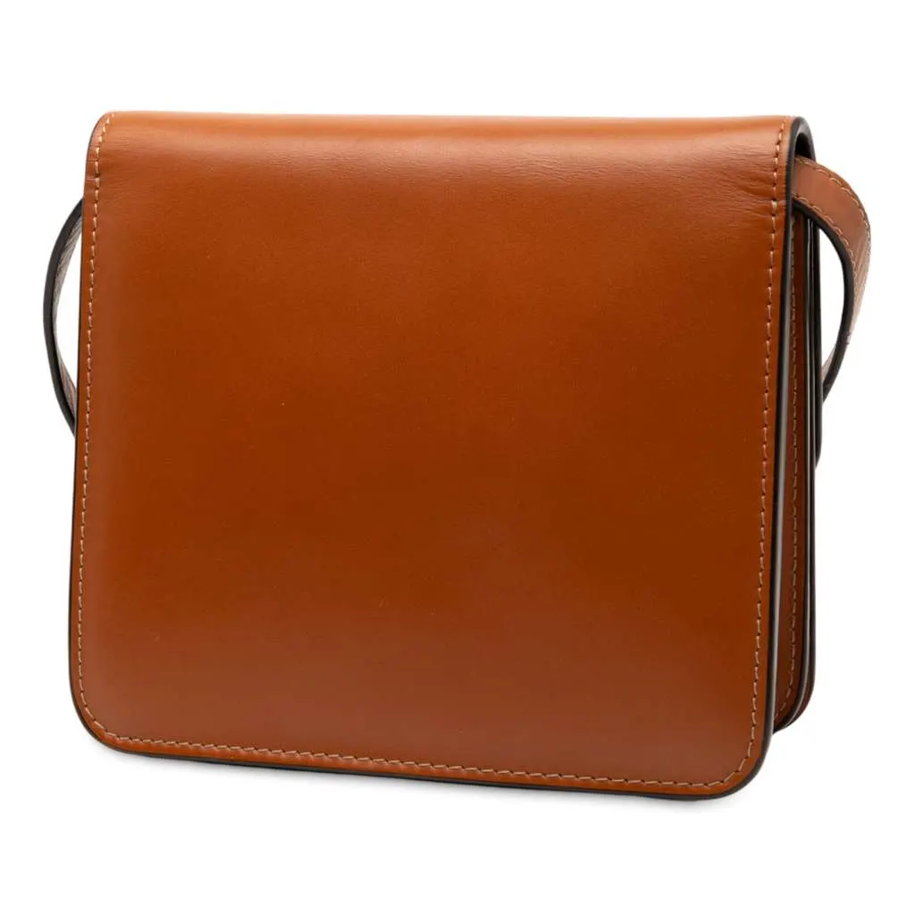 Fendi Leather Crystal Fab Crossbody Brown Leather Very good - Back View