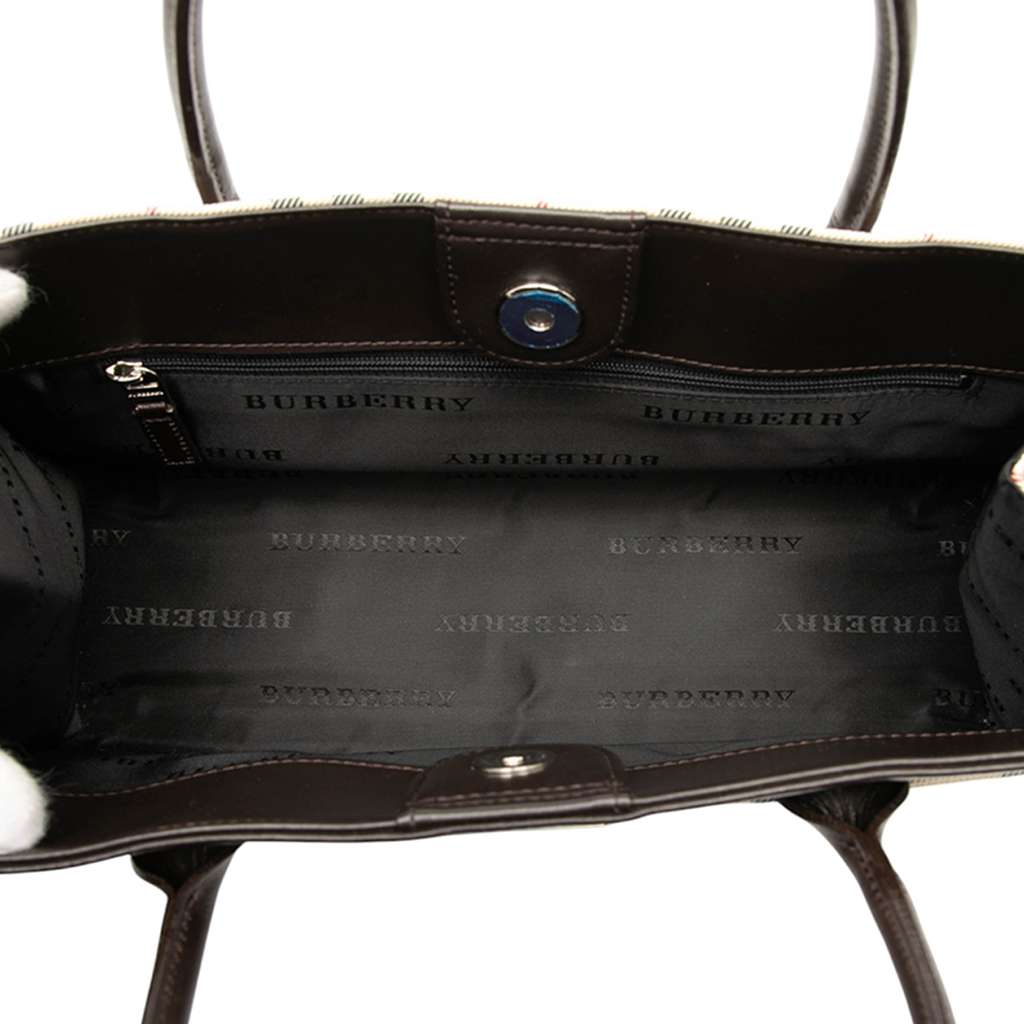 Burberry House Check Canvas Handbag - 4