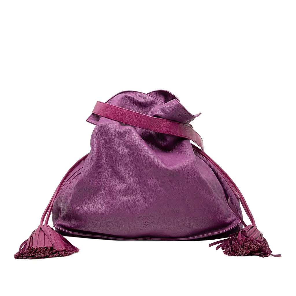 Loewe Calfskin Flamenco Tassel 36 Purple Leather Very good - Front View