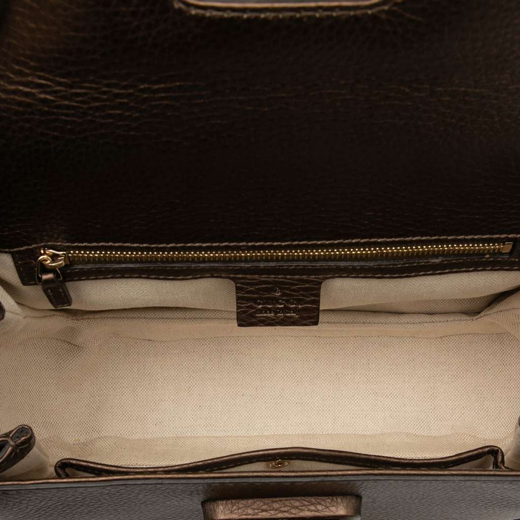 Gucci Medium Leather New Bamboo Satchel - 4