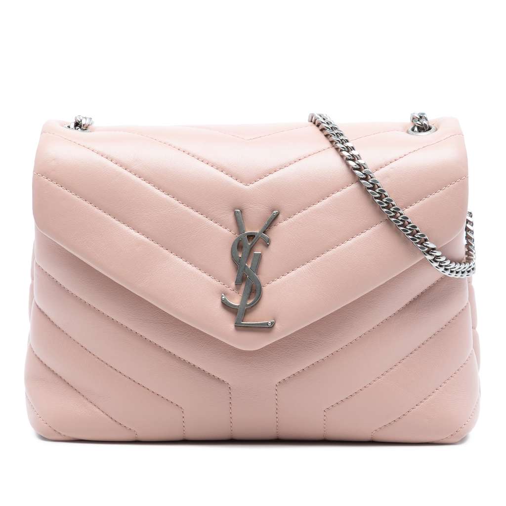 Saint Laurent Small Quilted Calfskin Monogram Loulou Chain Shoulder Bag