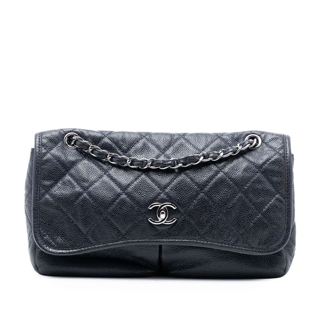 Chanel Medium Quilted Caviar Natural Beauty Split Pocket Flap