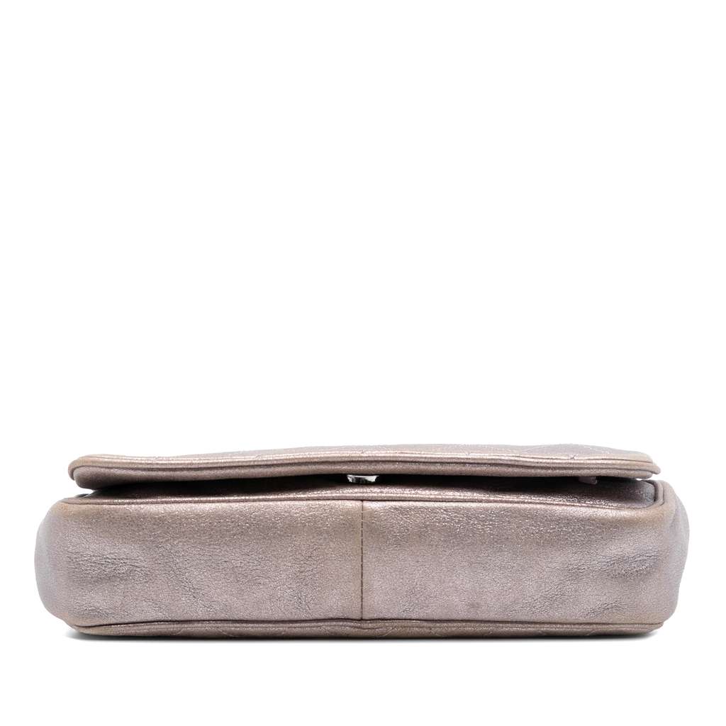 Chanel CC Quilted Metallic Lambskin Wallet On Chain - 3