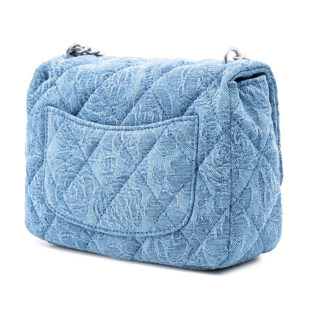 Chanel Mini Quilted Denim Camellia Sweetheart Flap - 2