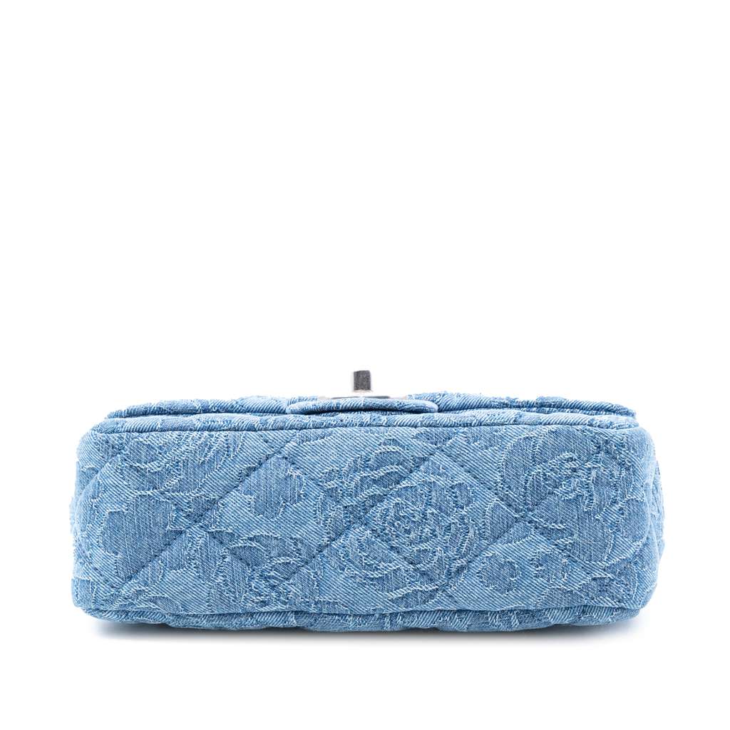 Chanel Mini Quilted Denim Camellia Sweetheart Flap - 3