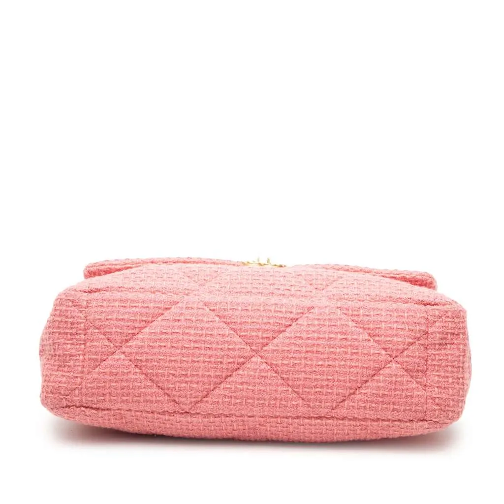 Chanel Maxi Tweed 19 Flap Pink Tweed Very good - Inside View