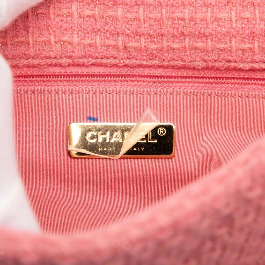 Chanel Maxi Tweed 19 Flap Pink Tweed Very good - Box View