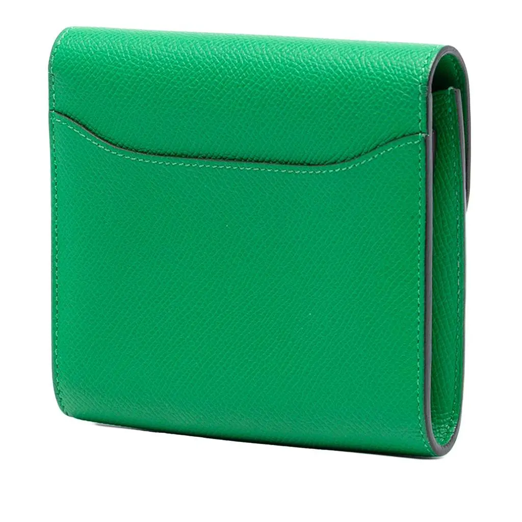 Hermès Epsom Constance Slim Wallet Green Leather Very good - Back View