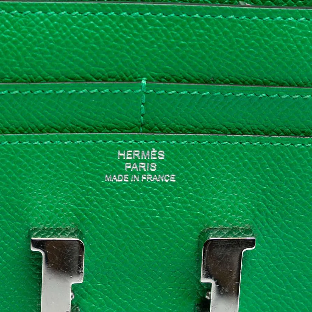 Hermès Epsom Constance Slim Wallet Green Leather Very good - Box View