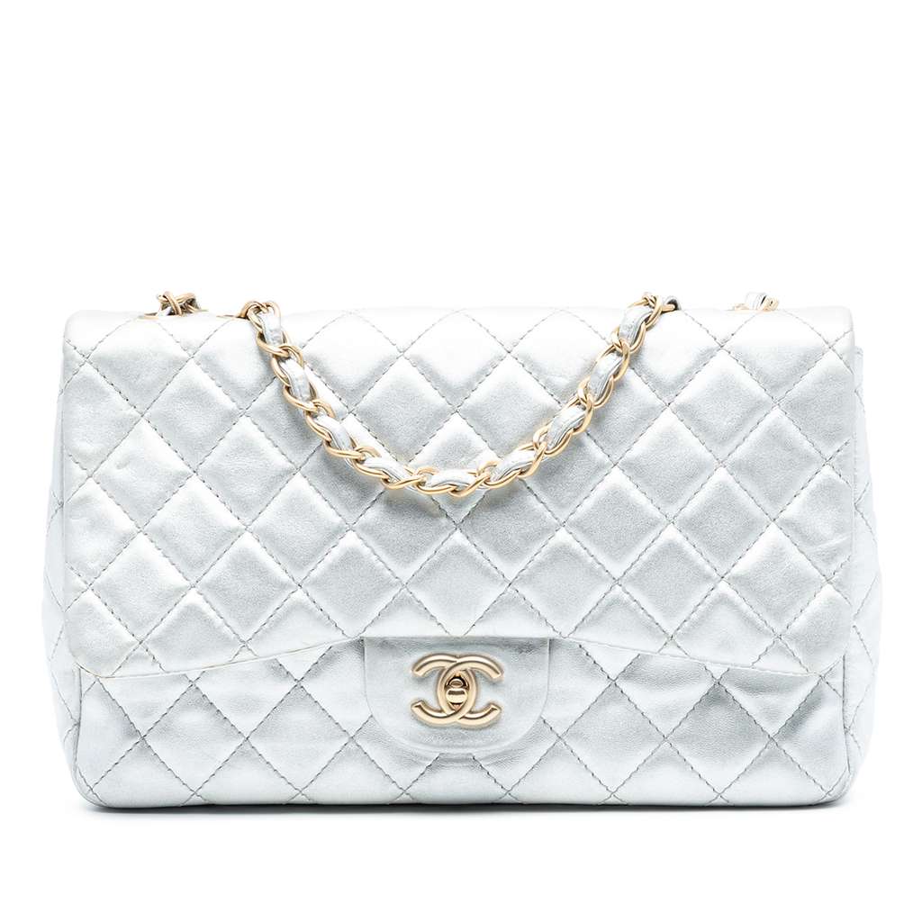 Chanel Jumbo Classic Metallic Lambskin Single Flap