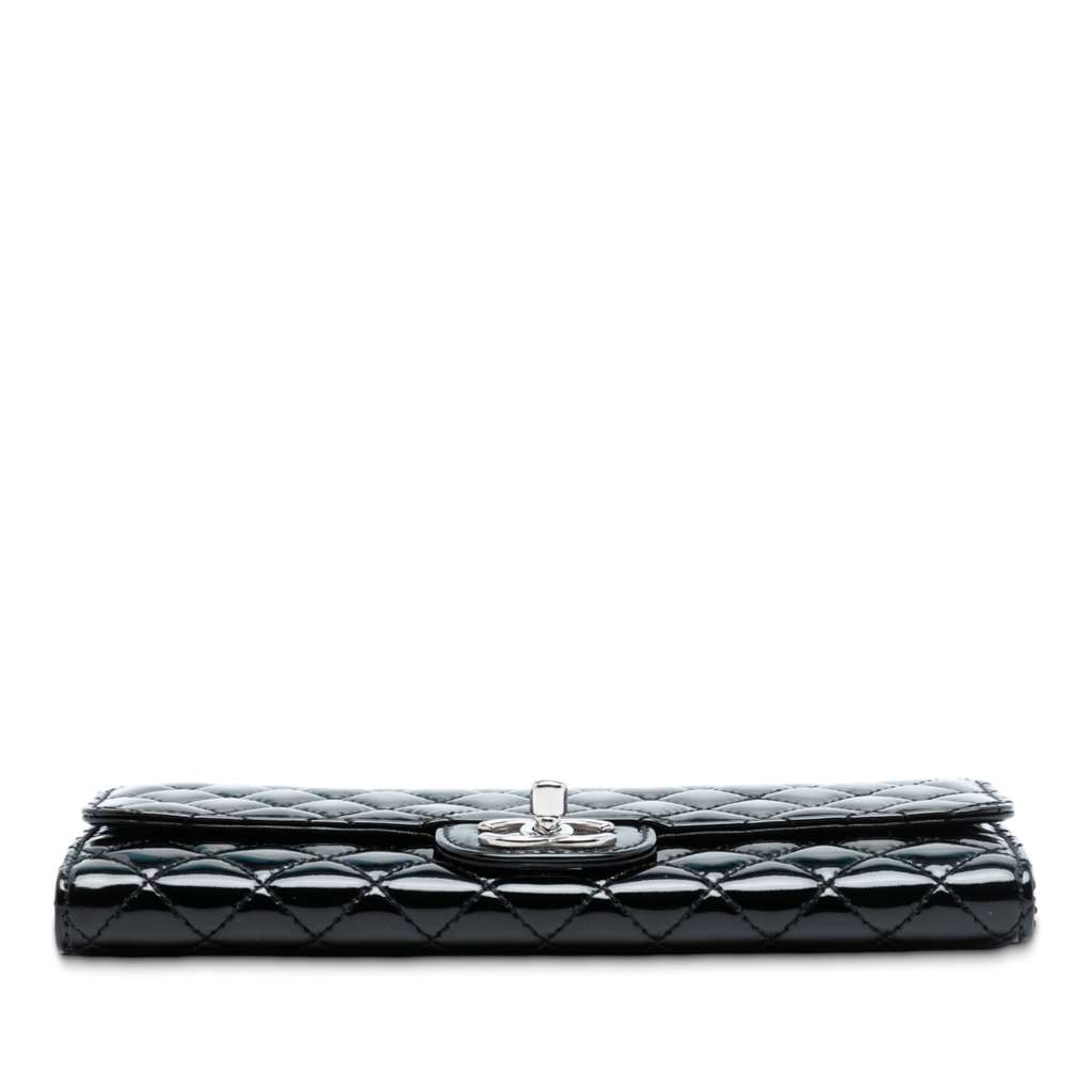Chanel CC Quilted Patent East West Wallet On Chain - 3