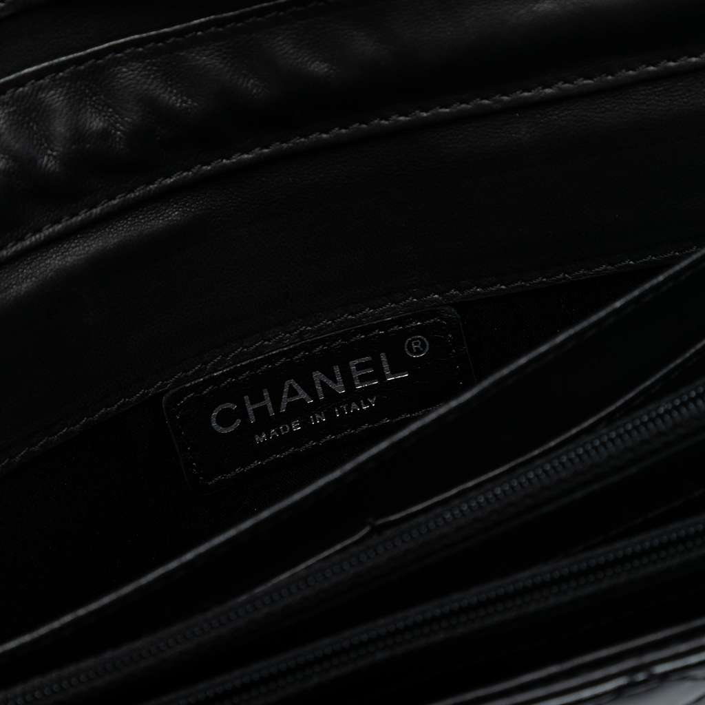 Chanel CC Quilted Patent East West Wallet On Chain - 5