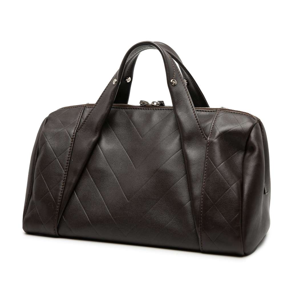 Chanel Medium Chevron Lambskin All Day Long Bowling Bag - 2
