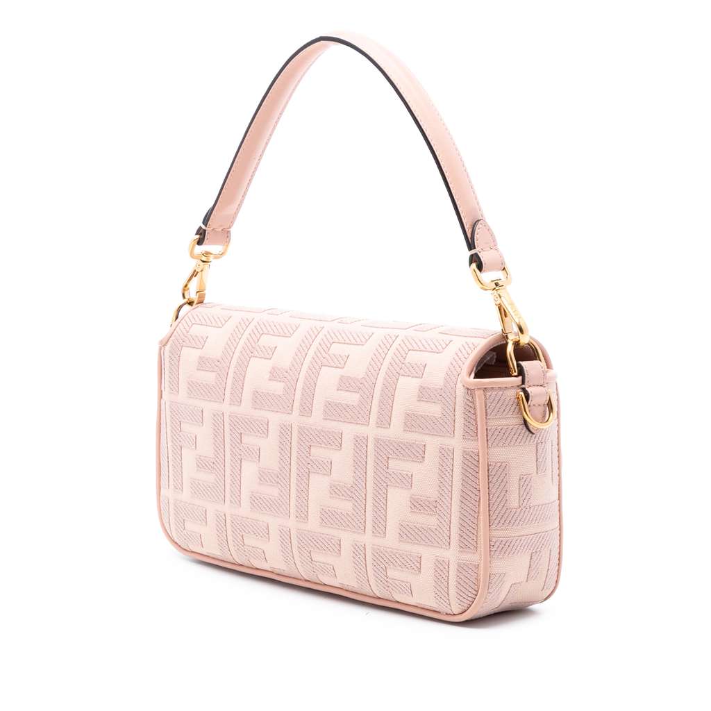 Fendi Zucca Embroidered Canvas Baguette Satchel - 2