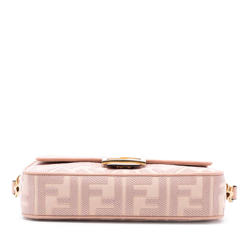 Fendi Zucca Embroidered Canvas Baguette Satchel - 3