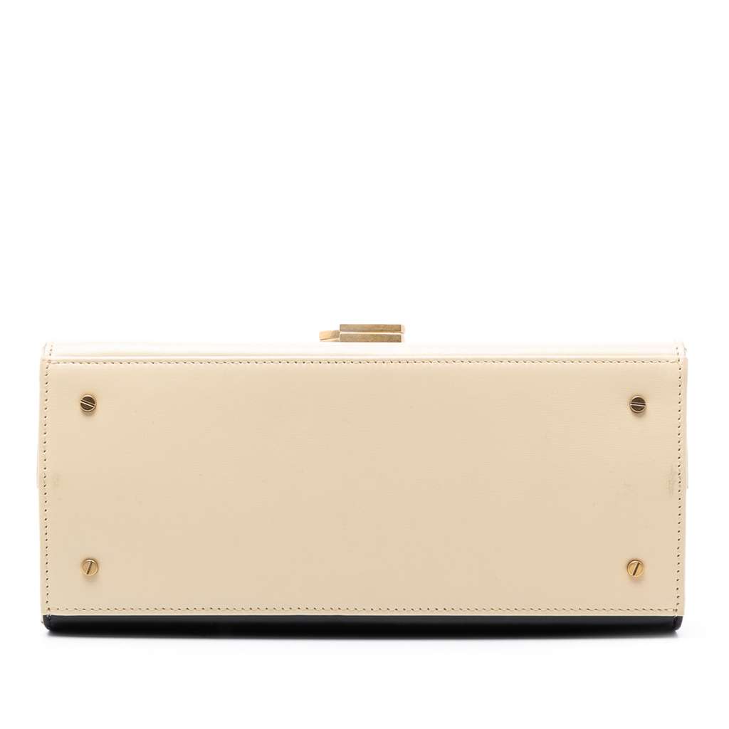 Saint Laurent Medium Bicolor Smooth Calfskin Classic Monogram Cassandra Top Handle Bag - 3