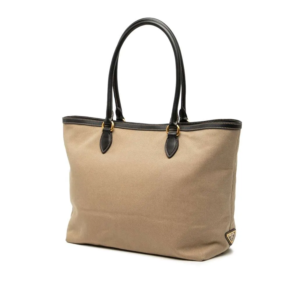 Prada Canvas Canapa Logo Tote Brown Canvas Very good - Back View