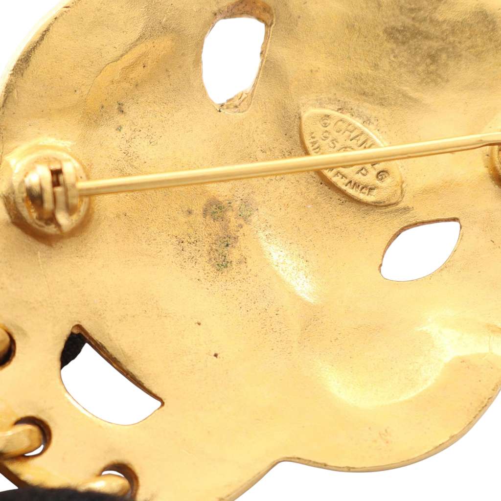 Chanel Gold Plated CC Bell Brooch - 4