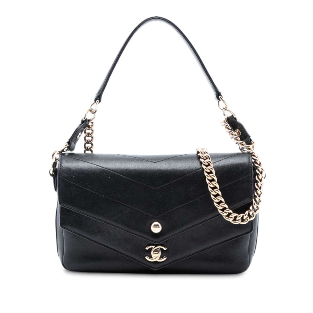 Chanel Mini Quilted Sheepskin Double Chevron Flap