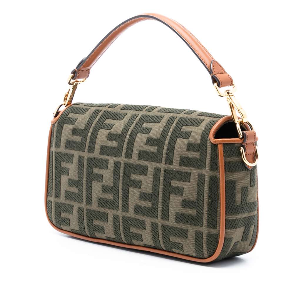 Fendi Zucca Embroidered Canvas Baguette Satchel - 2