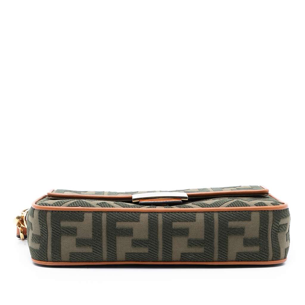 Fendi Zucca Embroidered Canvas Baguette Satchel - 3