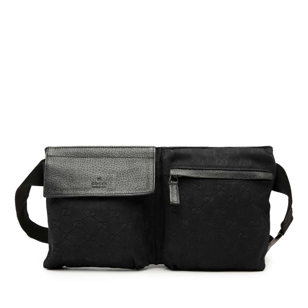 Gucci GG Canvas Double Pocket Belt Bag