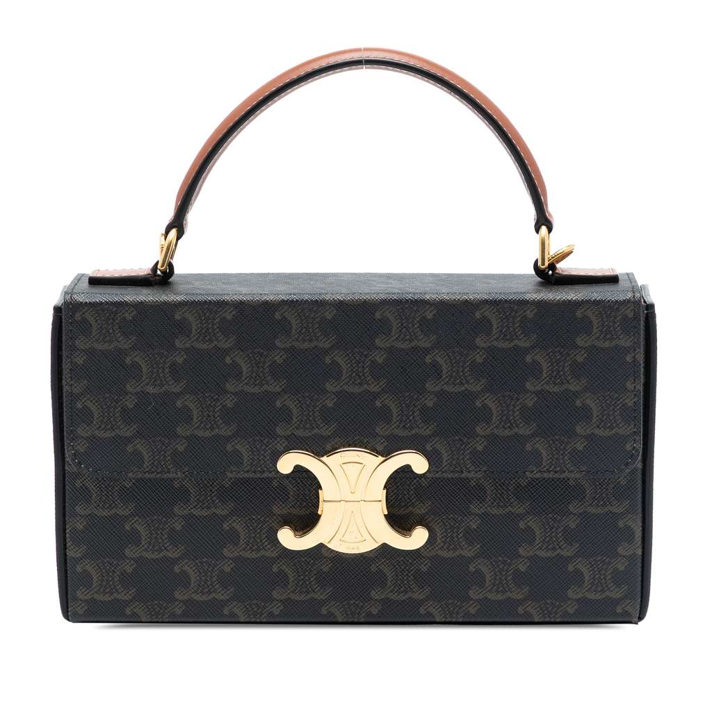 Celine Triomphe Coated Canvas Box Top Handle Bag