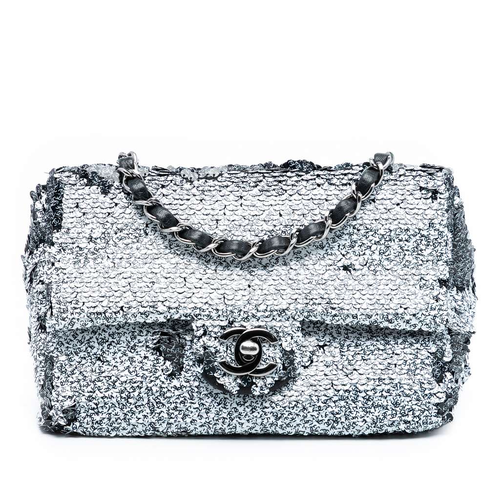 Chanel CC Printed Sequin Single Flap