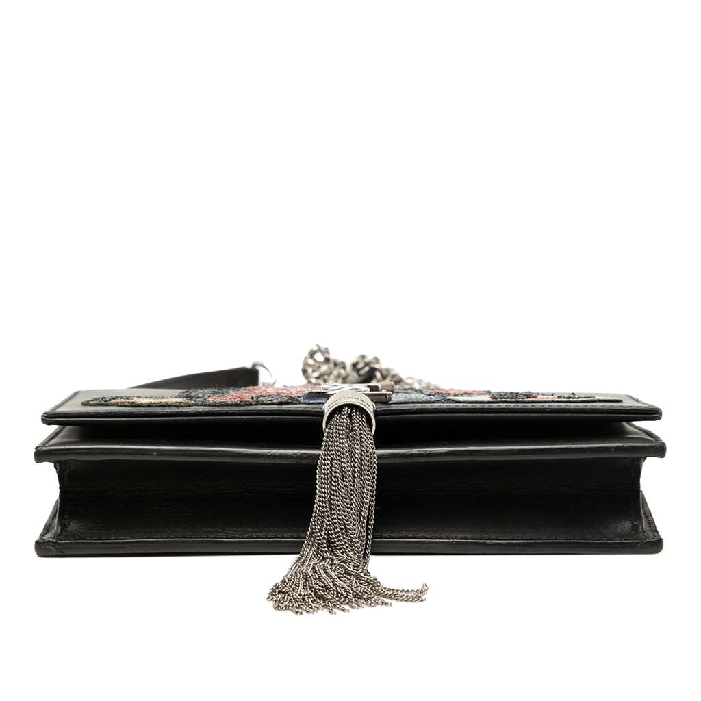 Saint Laurent Calfskin Cloud Star Applique Classic Monogram Kate Tassel Wallet on Chain - 3