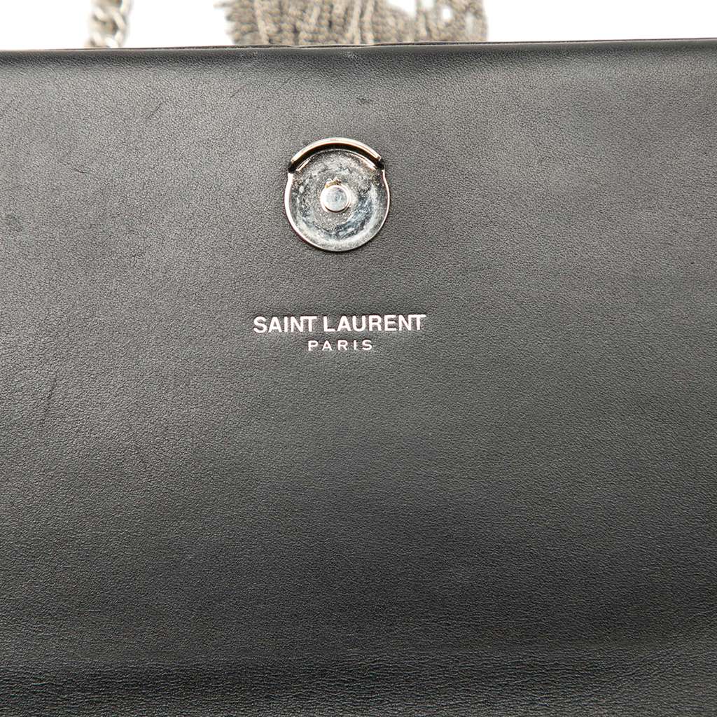 Saint Laurent Calfskin Cloud Star Applique Classic Monogram Kate Tassel Wallet on Chain - 5
